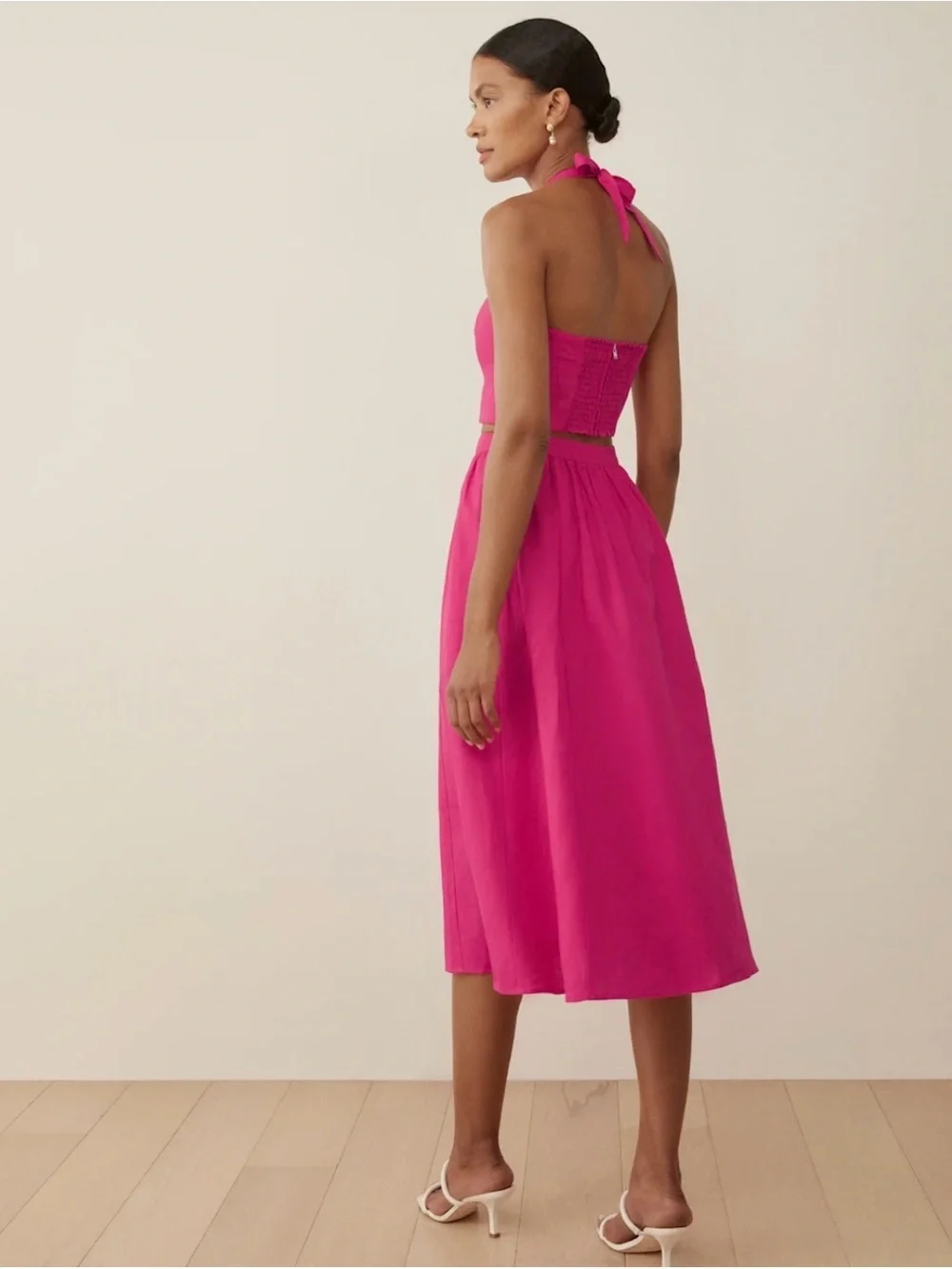 Reformation Orzo Linen Two-Piece Midi Skirt Set